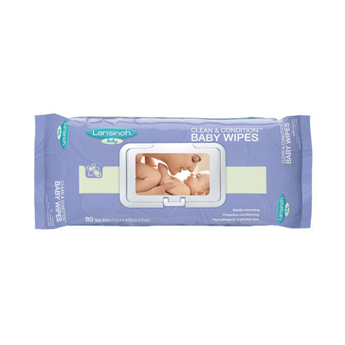 Lansinoh Baby Clean And Condition Baby Wipes - 80 Ea